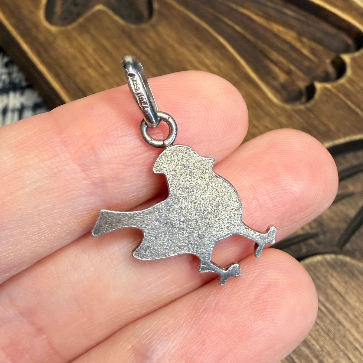 Whimsy Designer Sterling Silver Red Robin / Bird Charm Pendant