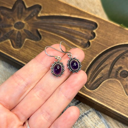 Dreamy Sterling Silver Chateau D Argent Designer Amethyst Earrings