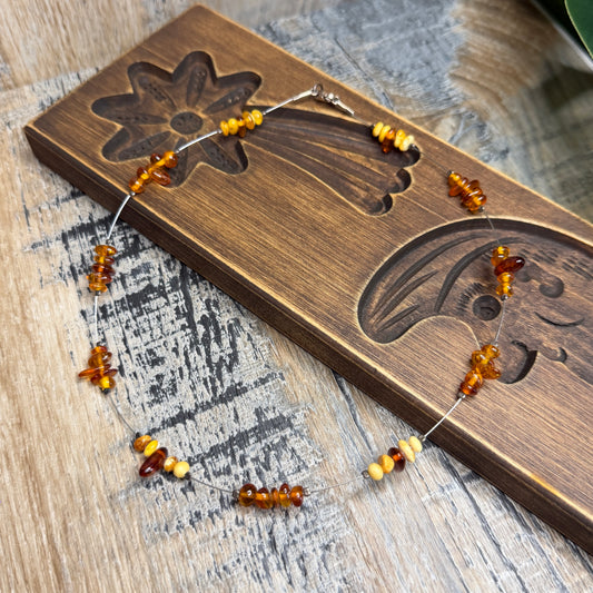 Dreamy Multi Coloured Amber Station Statement Necklace