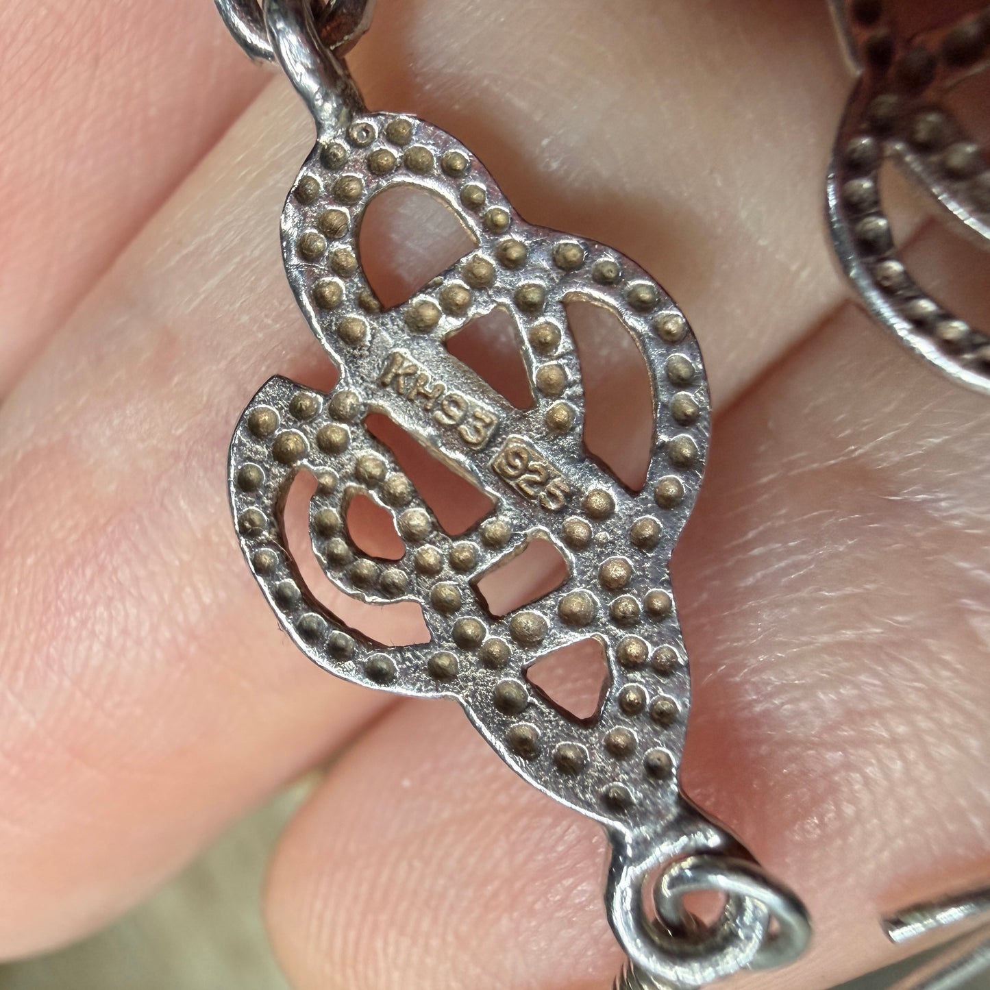 Beautiful Sterling Silver Kit Heath Celtic Knot Garnet Earrings