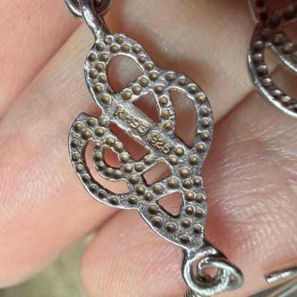 Beautiful Sterling Silver Kit Heath Celtic Knot Garnet Earrings