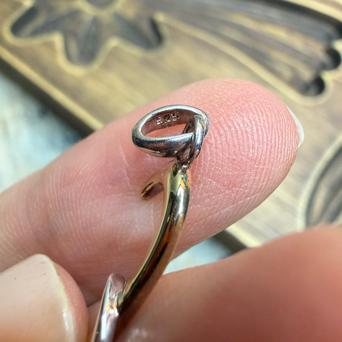 Whimsy Sterling Silver With Gold Swirl Organic Pendant