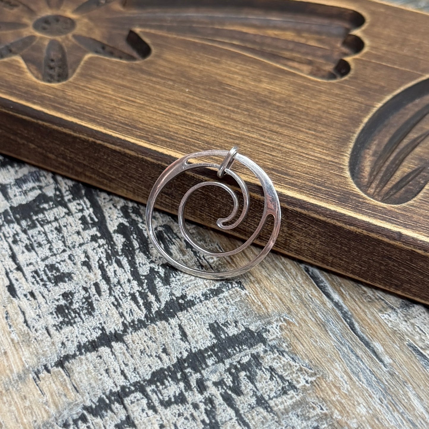 Minimalist Sterling Silver Spiral Pendant
