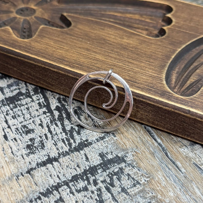 Minimalist Sterling Silver Spiral Pendant