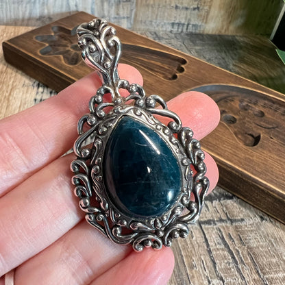 Carolyn Pollack Relios Southwestern Ornate Sterling Silver Apatite Pendant