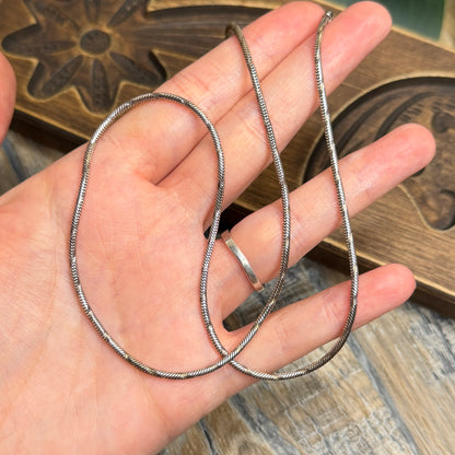 Sterling Silver Etched Snake Chain 18 Inch Length