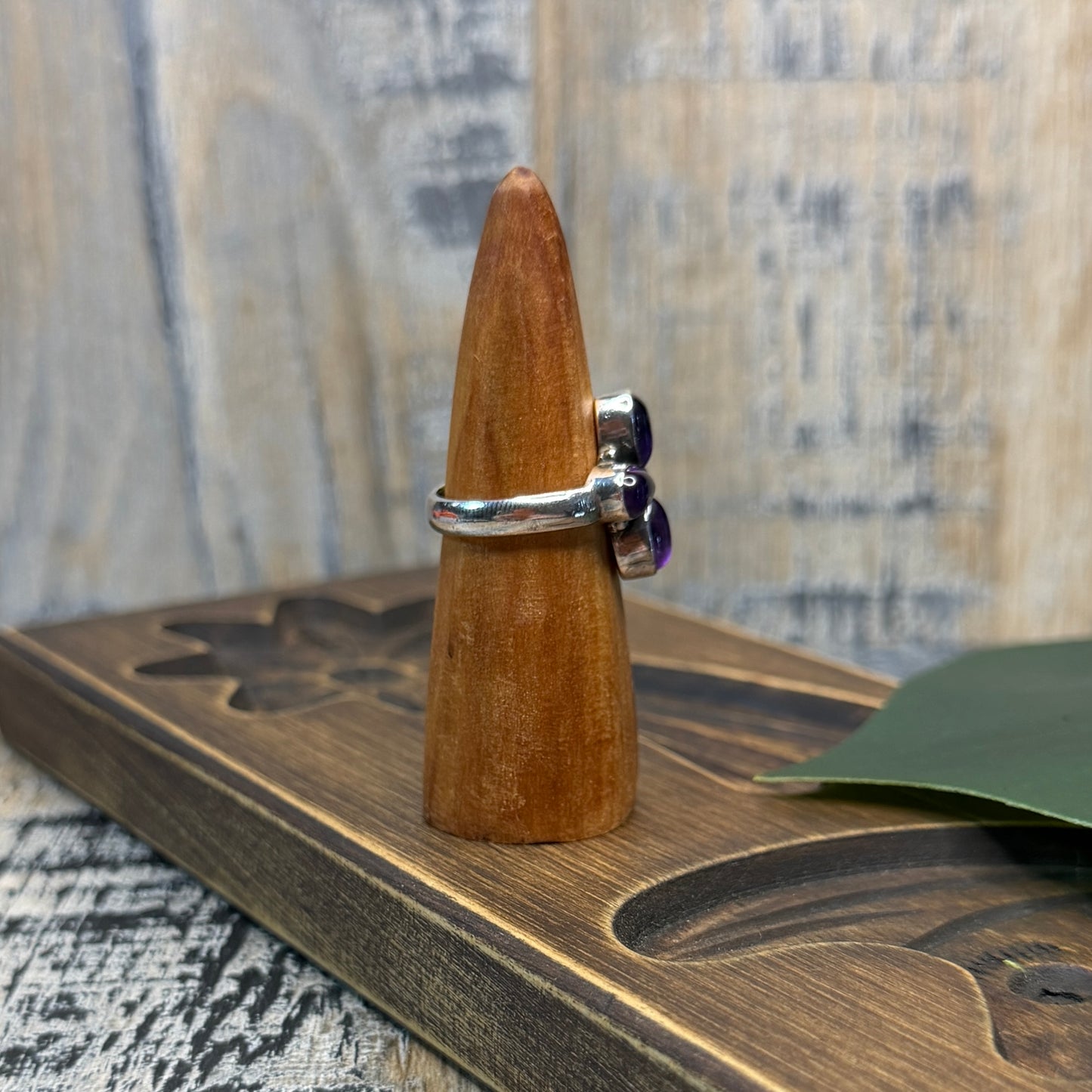 Dreamy Sterling Silver Amethyst Flower Ring size N