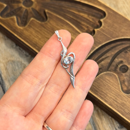 Whimsy Sterling Silver Kit Heath Celtic Blue Topaz Pendant