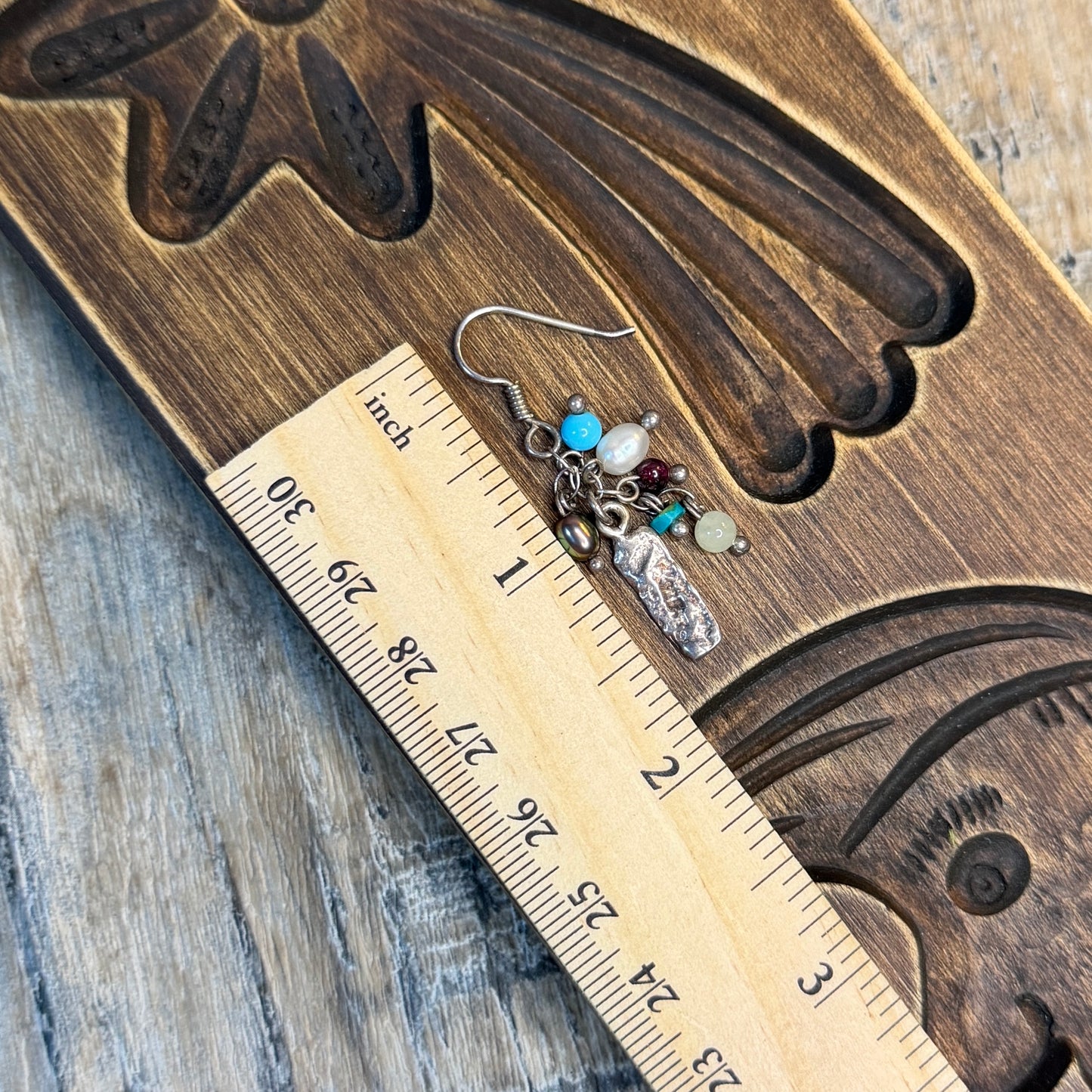 Dreamy Sterling Silver Multi Gem Cluster Drop Earrings
