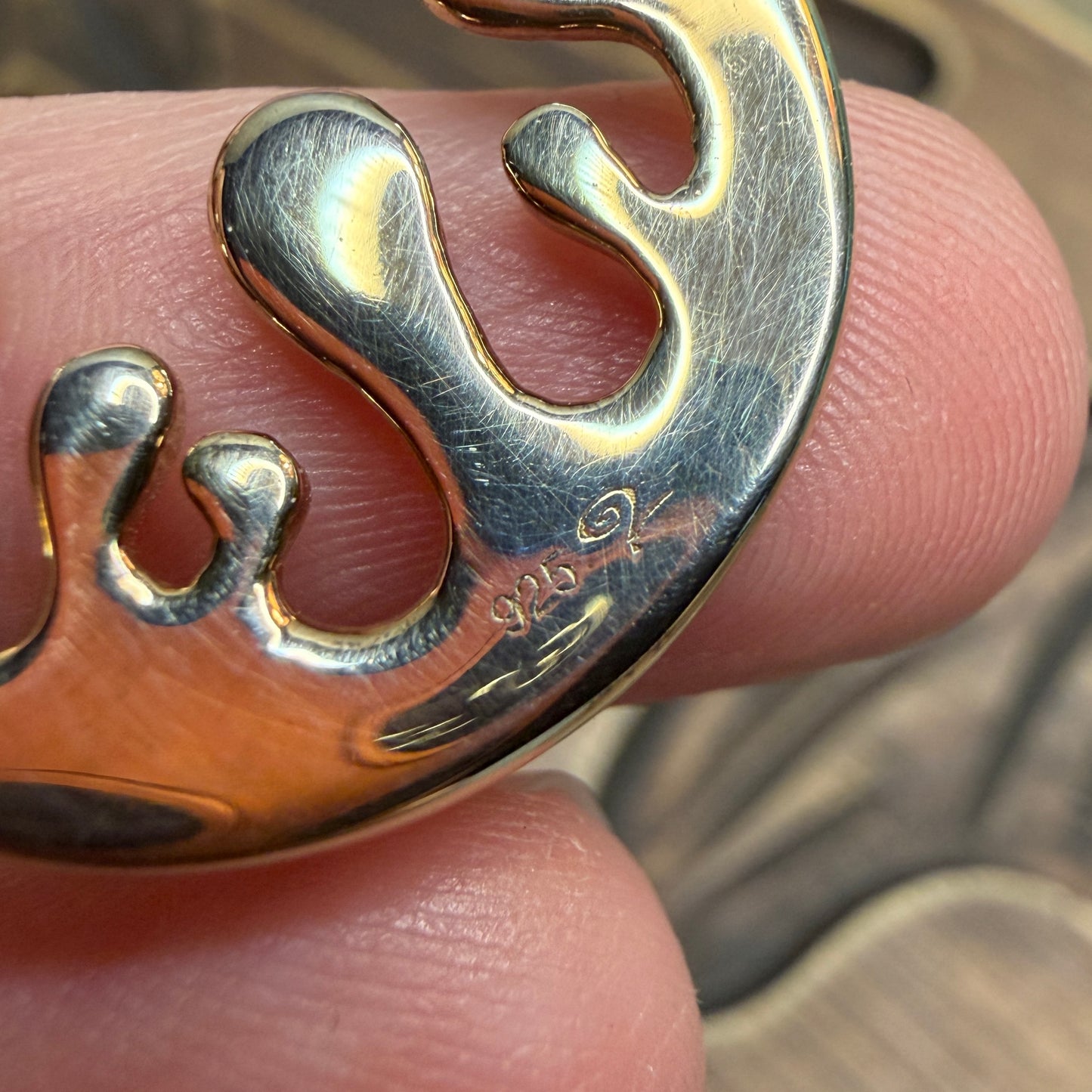 Dreamy Lucy Q Quartermaine Signed Drip Gold over Sterling Silver Pendant