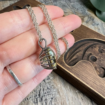 Designer Bernhard Conradt MDI Signed Sterling Silver Lemon Quartz Orb Pendant Necklace