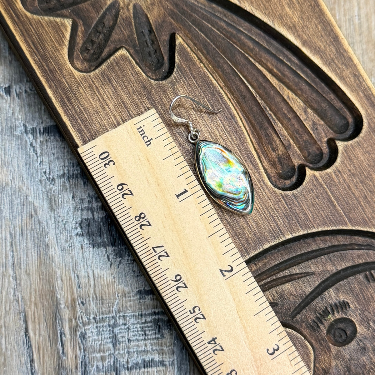 Dreamy Sterling Silver Chunky Abalone Shell Drop Earrings