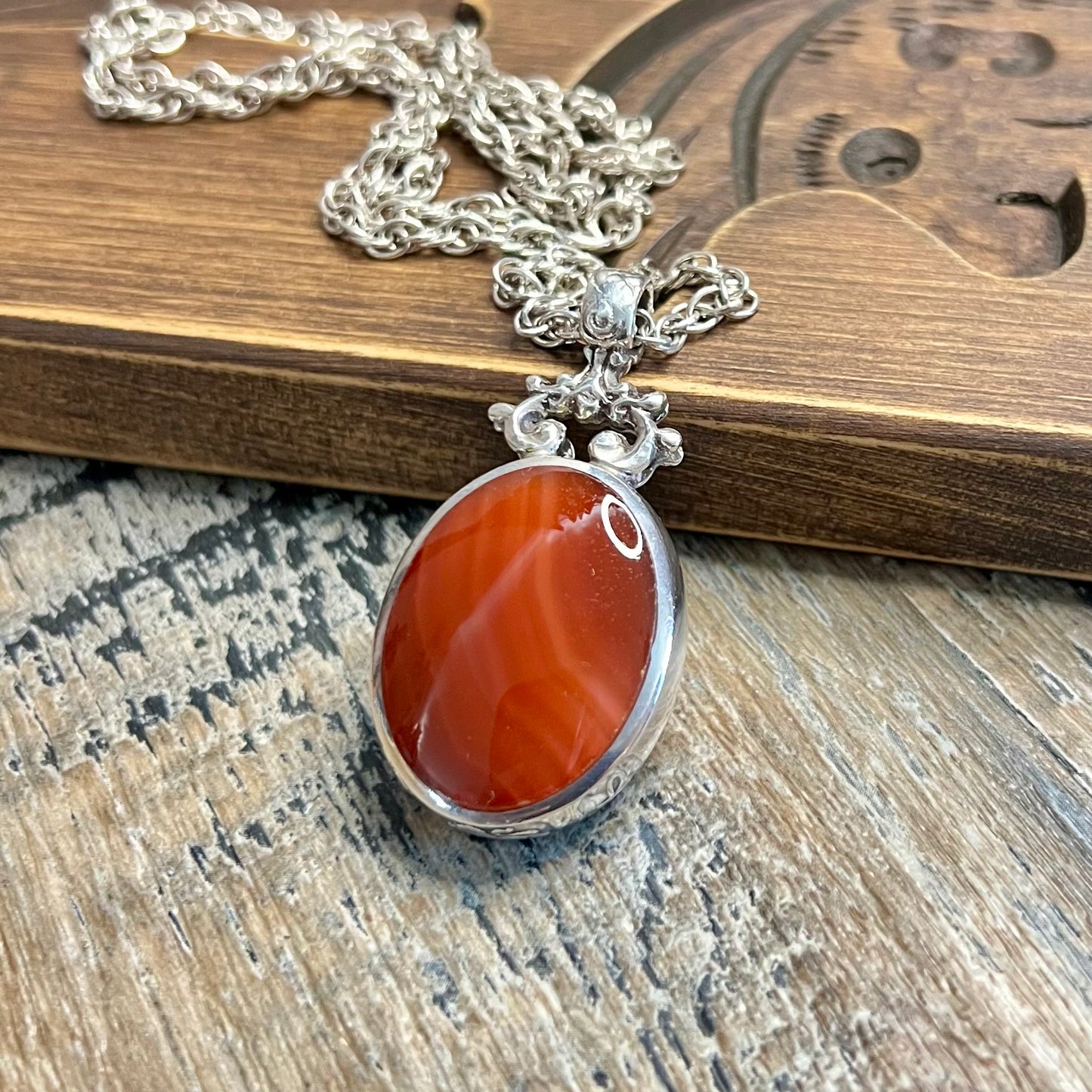 Vintage David Scott Walker Sheffield 1985 Hallmark Heavy Double Fob Pendant Necklace
