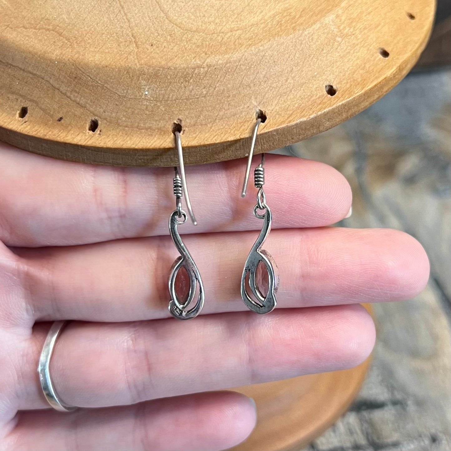 Dreamy Sterling Silver Art Nouveau Style Amethyst Earrings
