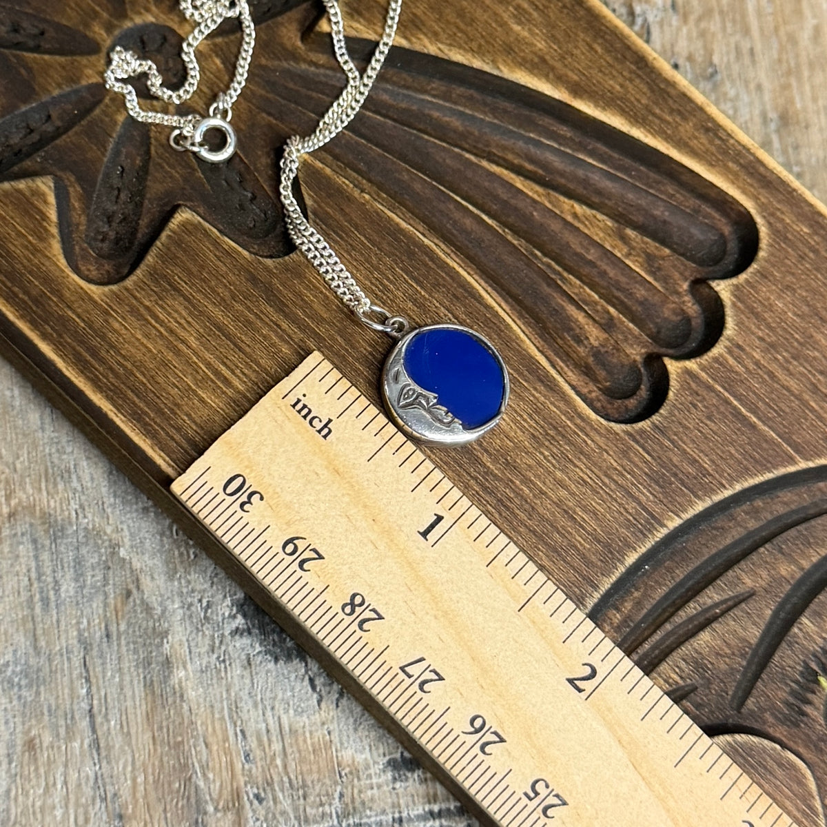 Celestial Sterling Silver Crescent Half Moon Face Pendant Necklace