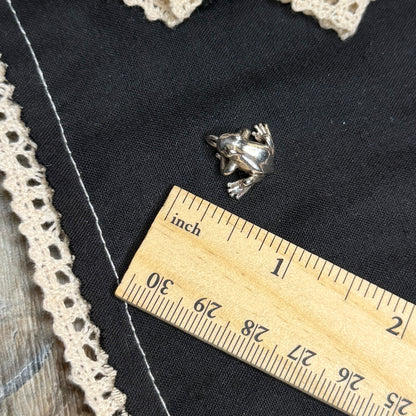 Dreamy Solid Sterling Silver Frog Pendant