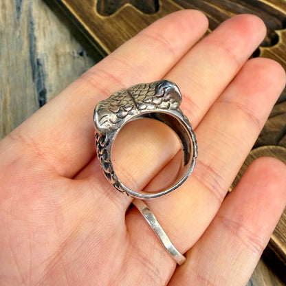 Whimsy Chunky Sterling Silver Highly Detailed Owl Ring Size N