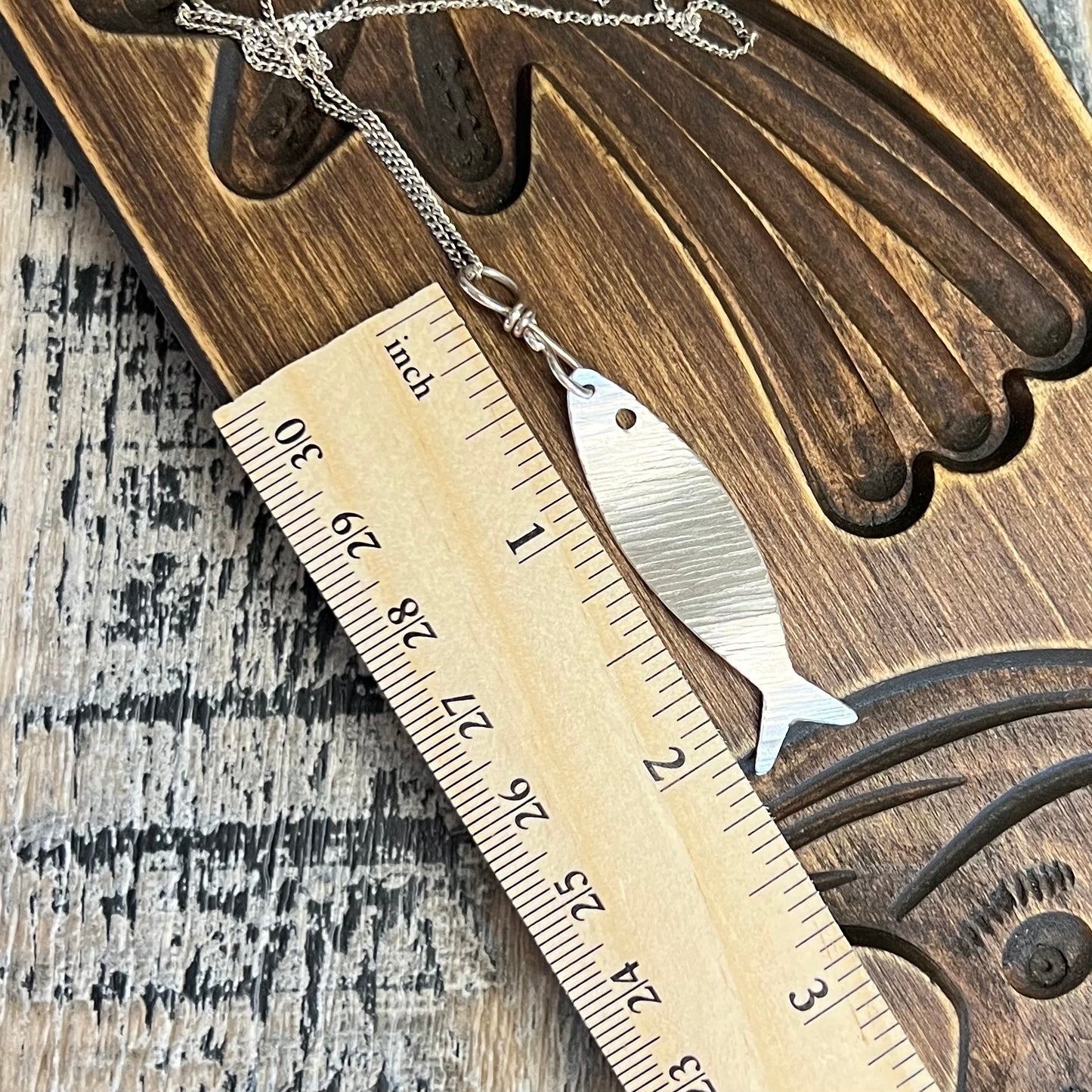 Whimsy Artisan Textured Sterling Silver Fish Pendant Necklace