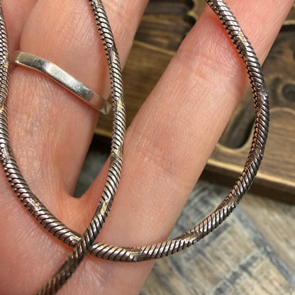 Sterling Silver Etched Snake Chain 18 Inch Length