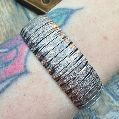 Beautiful Sterling Silver Omega Link Chunky Bracelet 7 1/2 Inch Length