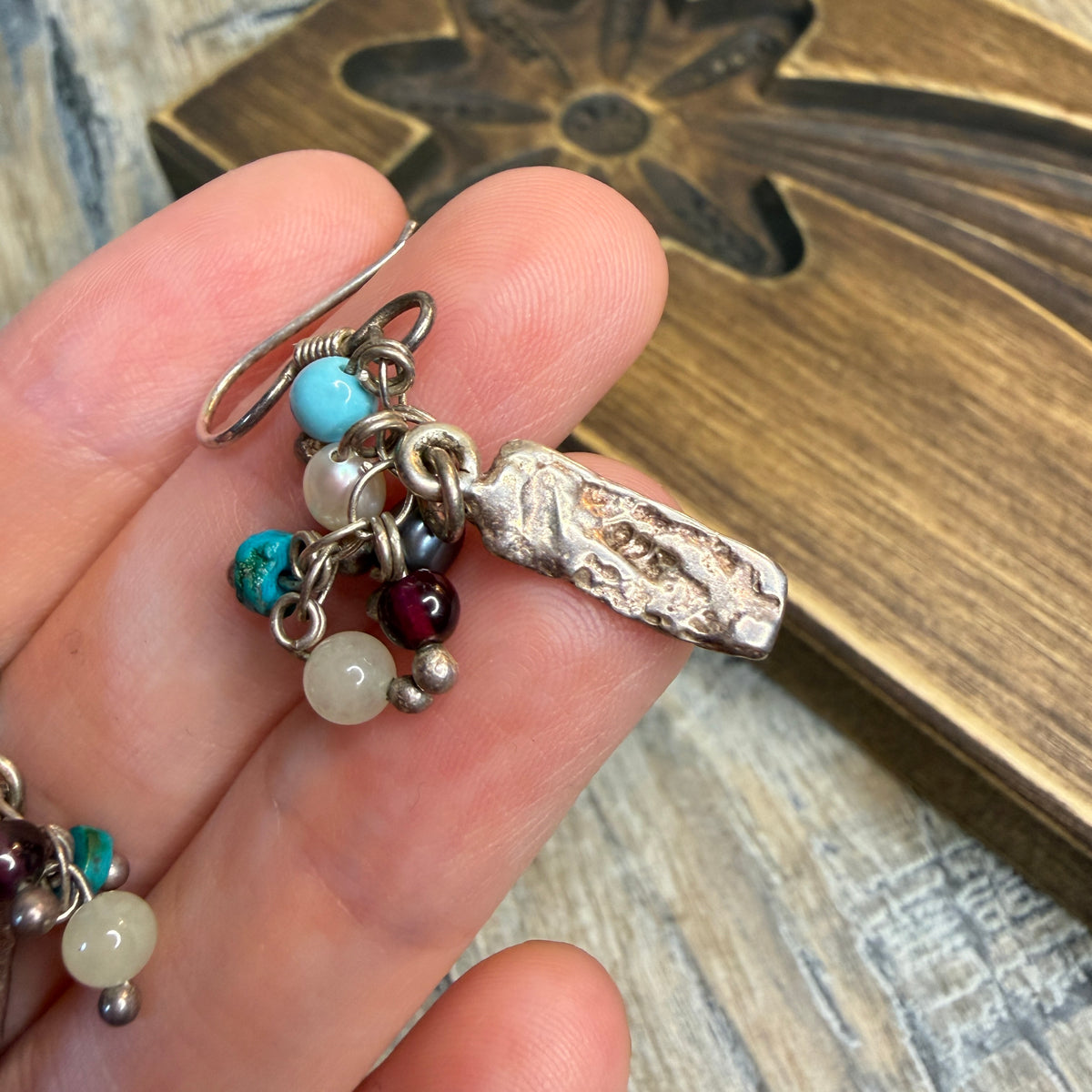 Dreamy Sterling Silver Multi Gem Cluster Drop Earrings
