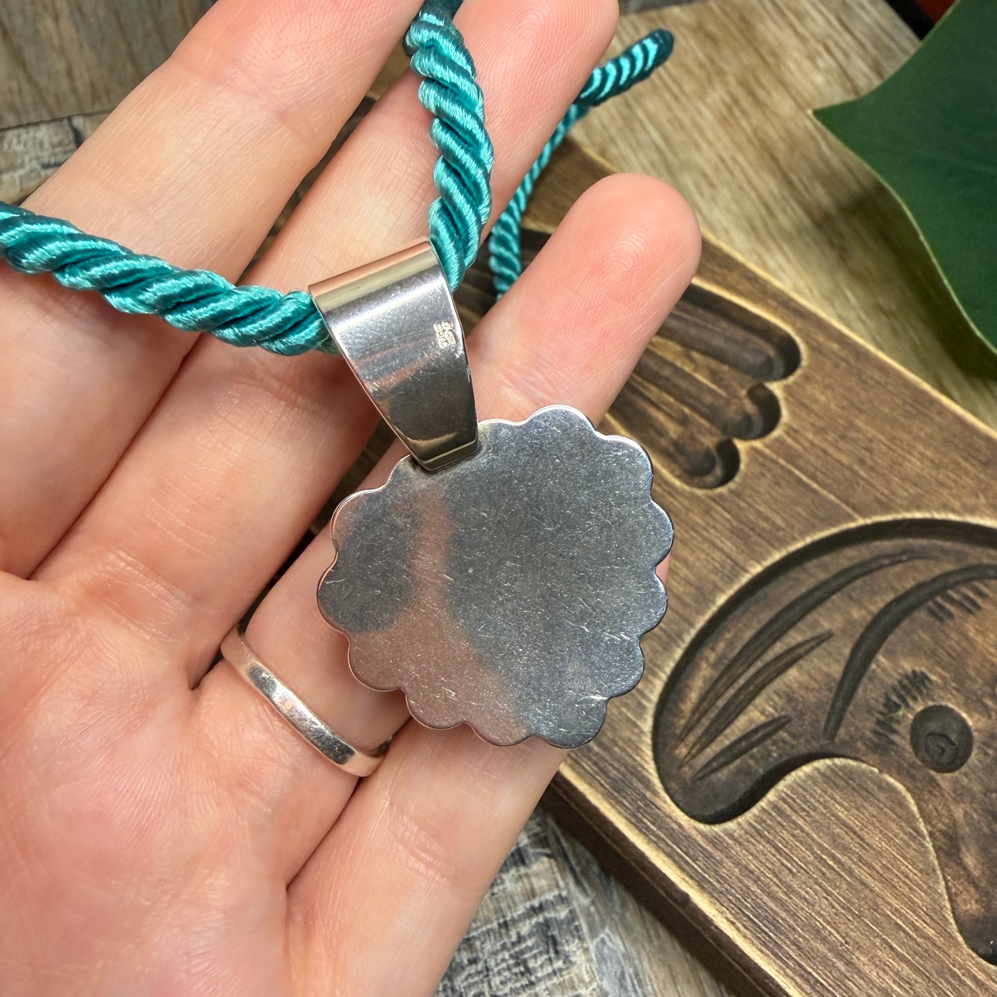 Carolyn Pollack Relios Southwestern Sterling Silver Turquoise Inlaid Heart Necklace