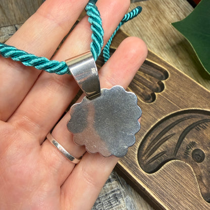Carolyn Pollack Relios Southwestern Sterling Silver Turquoise Inlaid Heart Necklace