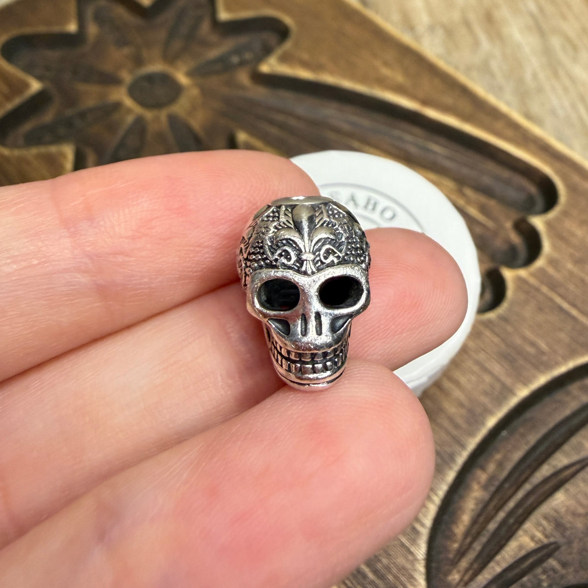 Thomas Sabo Designer Sterling Silver Fleur De Lis Skull Charm Pendant