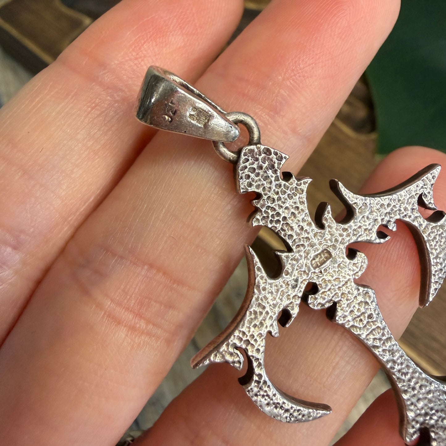 Dreamy Sterling Silver Solid Gothic Ornate Cross Pendant