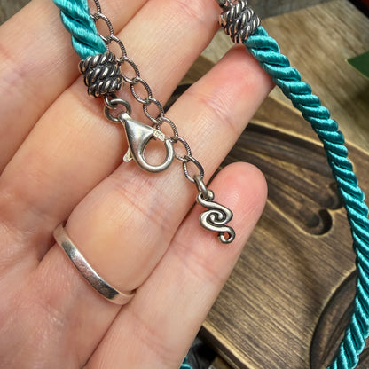 Carolyn Pollack Relios Southwestern Sterling Silver Turquoise Inlaid Heart Necklace