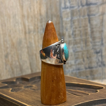 Carolyn Pollack Relios Southwestern Large Sterling Silver Turquoise Ring size L