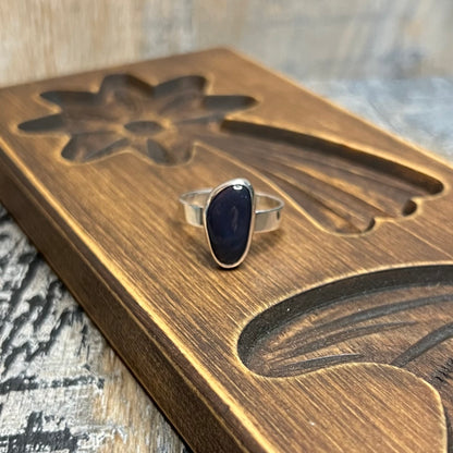 Whimsy Unknown Blue Stone Colour Shifting Sterling Silver Ring Size R 1/2