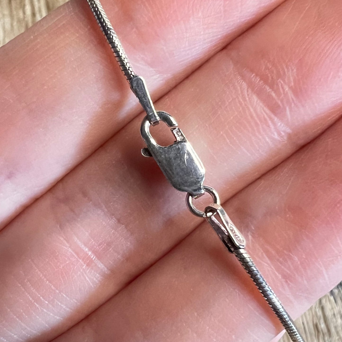 Chunky Egyptian Sterling Silver Cartouche Pendant Necklace