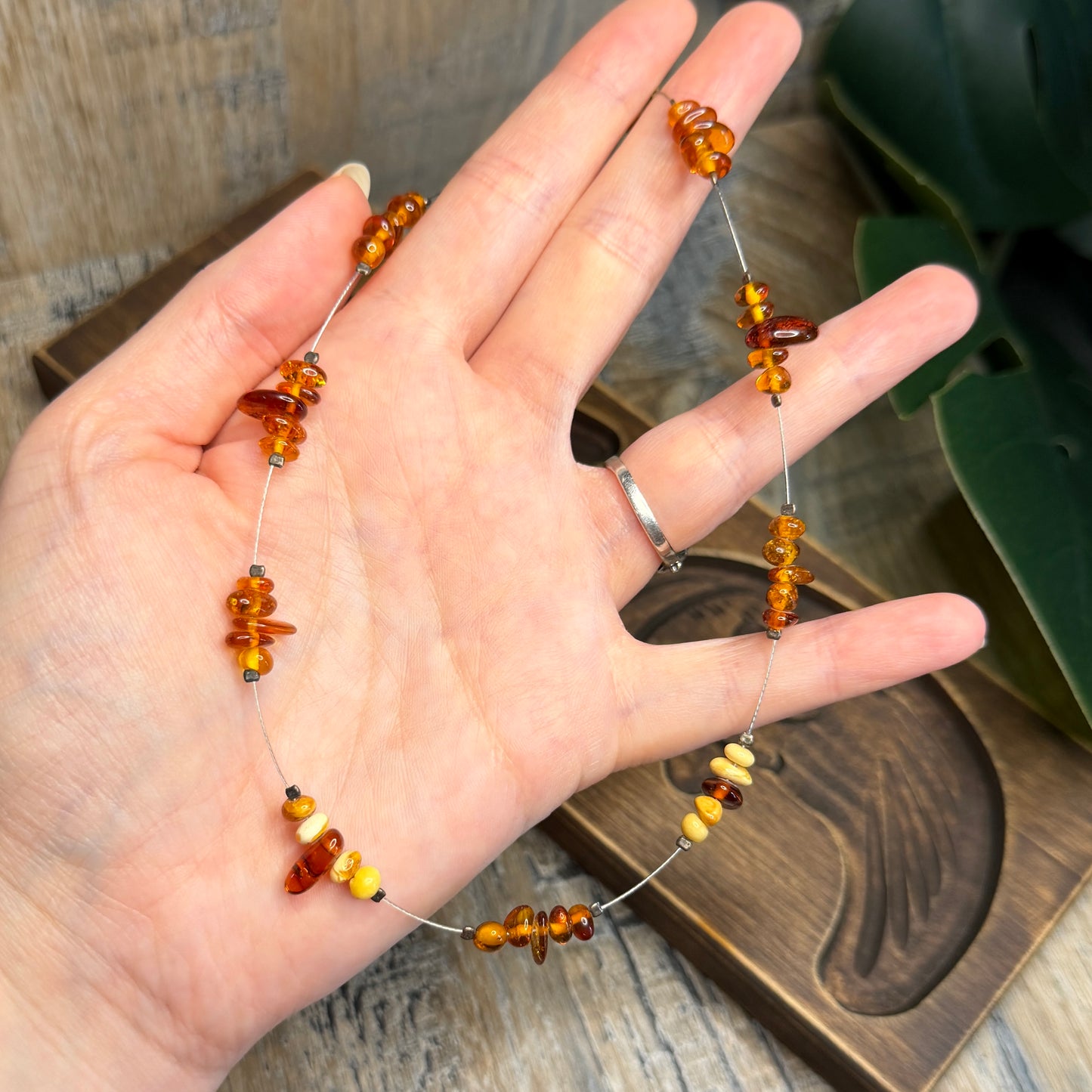 Dreamy Multi Coloured Amber Station Statement Necklace