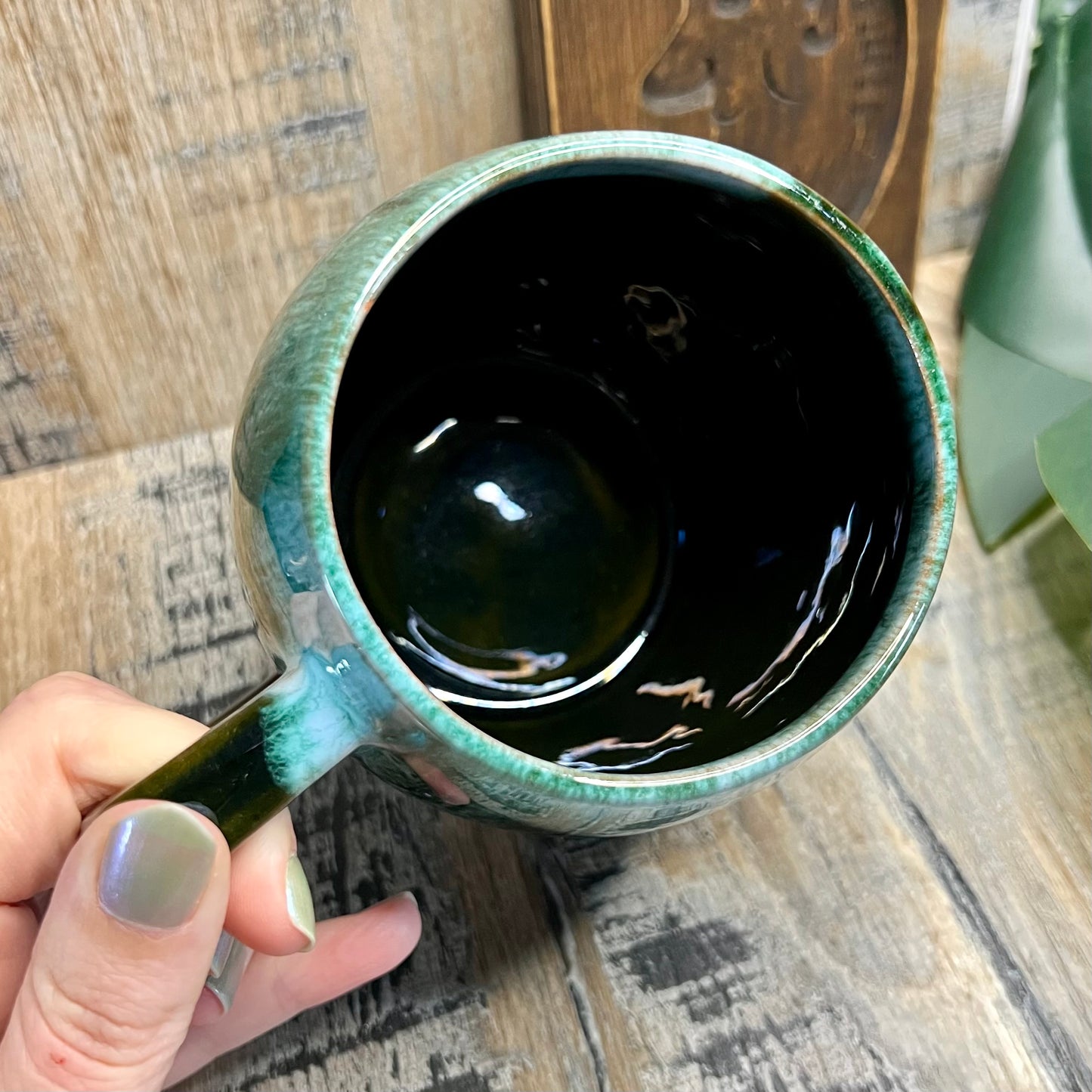 Blue Mountain Pottery Green / Blue Drip Glaze Canadian Coffee Mug