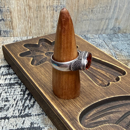 Dreamy Designer Suarti BA Amber Chunky Sterling Silver Ring size R