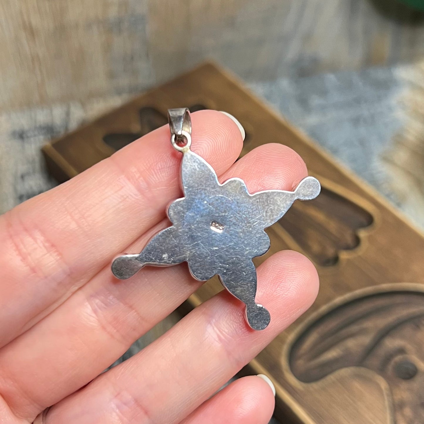 Dreamy Sterling Silver Turquoise Coral Southwestern Style Cross Pendant