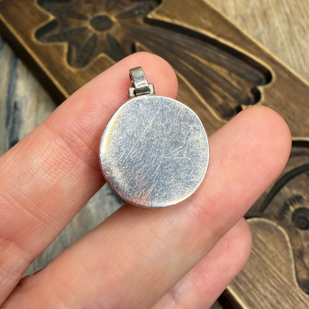 Celestial Sterling Silver Butterscotch Amber Sun / Moon Pendant