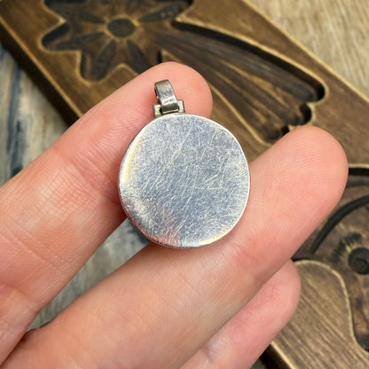 Celestial Sterling Silver Butterscotch Amber Sun / Moon Pendant