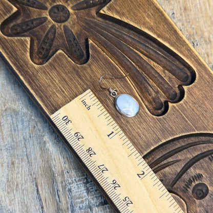 Dreamy Sterling Silver Baby Blue Mother of Pearl Drop Earrings