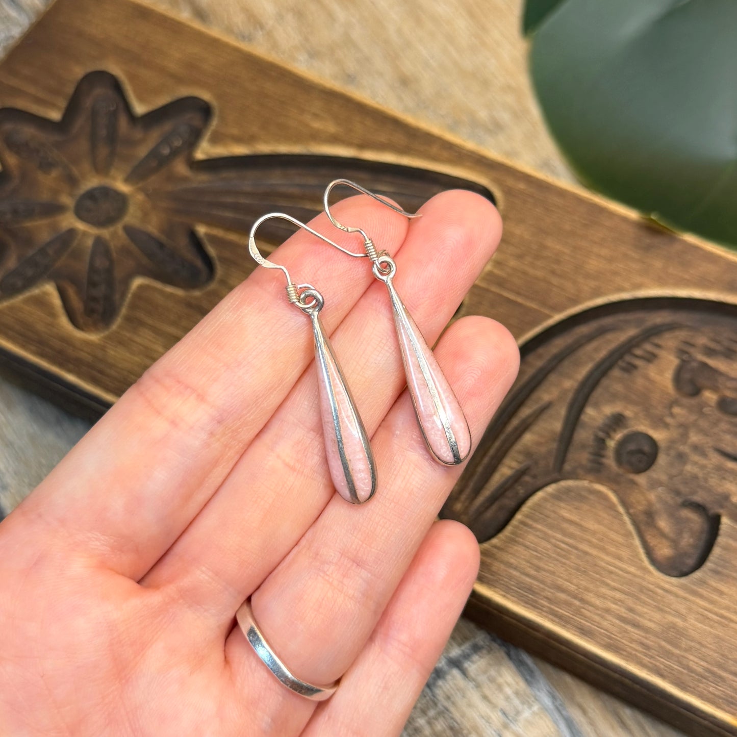 Whimsy Sterling Silver Mother of Pearl Inlaid Earrings