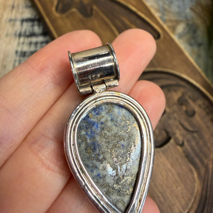 Chunky Sterling Silver Articulated Lapis Lazuli Pendant