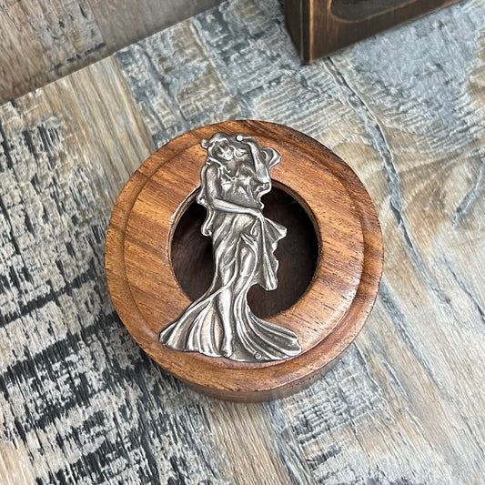 Art Nouveau Style Wooden Keepsake / Trinket Box Curio