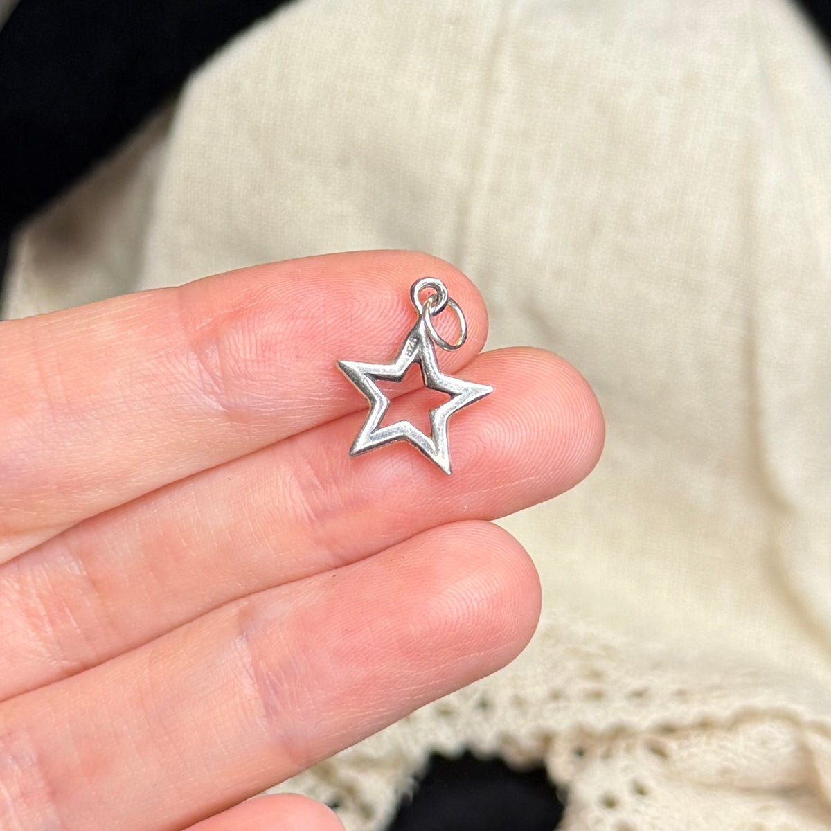 Celestial Sterling Silver Cut Out Star Pendant