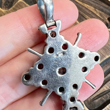 Dreamy Sterling Silver Multi Gemstone Cross Pendant