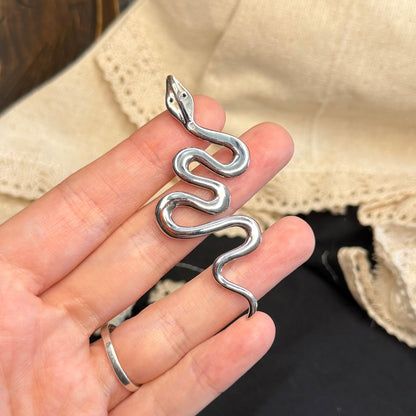Dreamy Sterling Silver Chunky Textured Snake Pendant