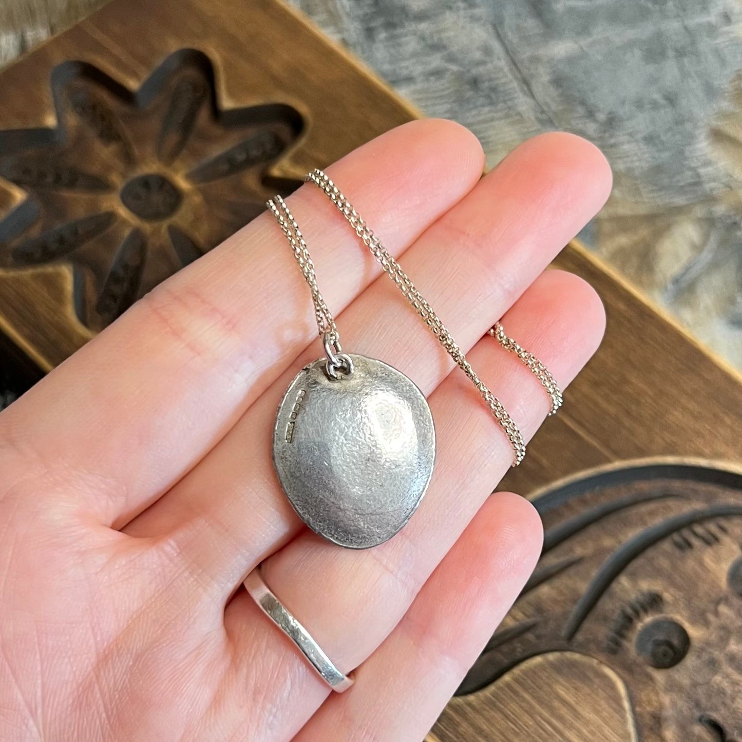 Artisan SJM Sterling Silver Modernist Pendant Necklace