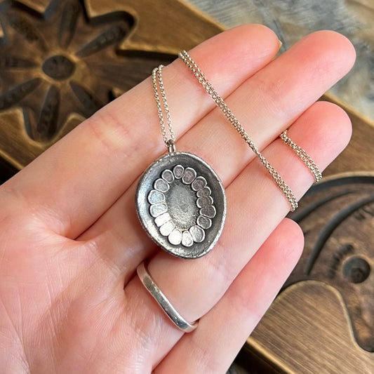 Artisan SJM Sterling Silver Modernist Pendant Necklace