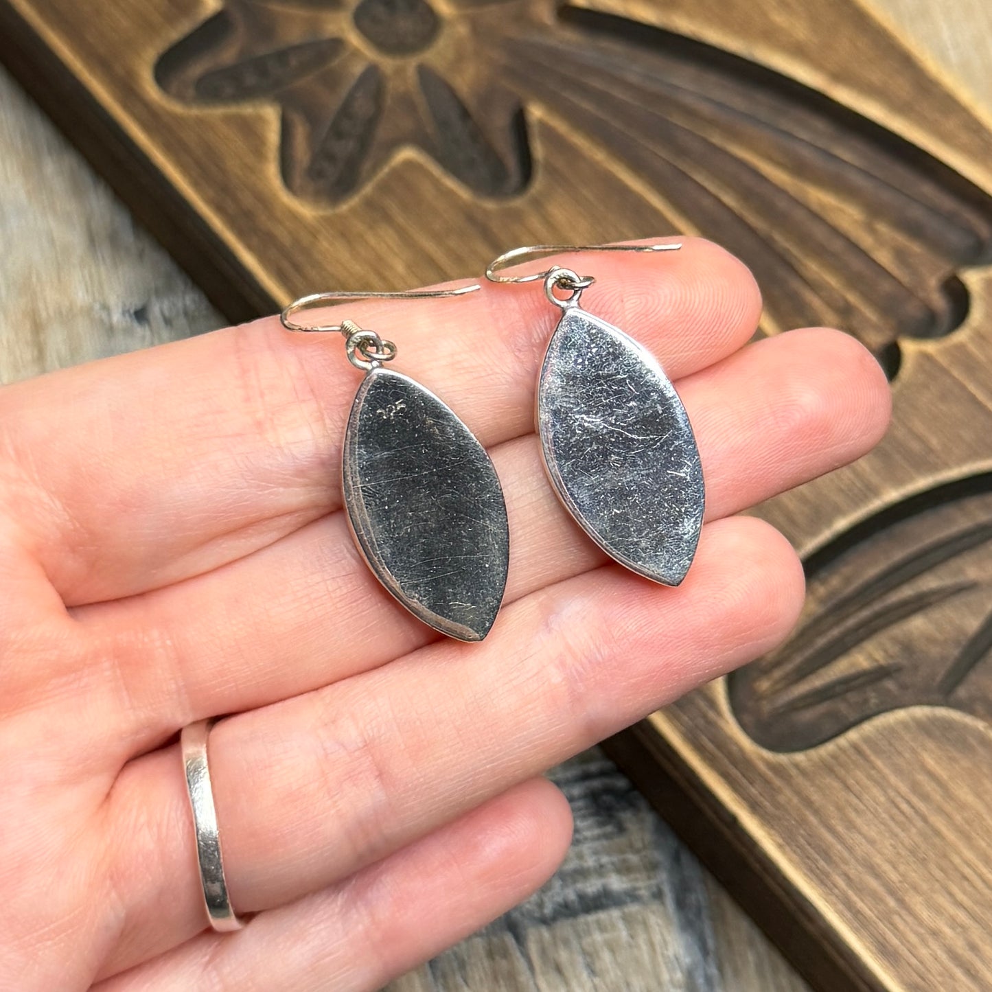 Dreamy Sterling Silver Chunky Abalone Shell Drop Earrings