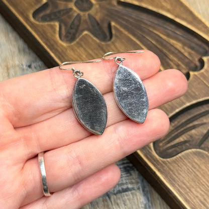Dreamy Sterling Silver Chunky Abalone Shell Drop Earrings